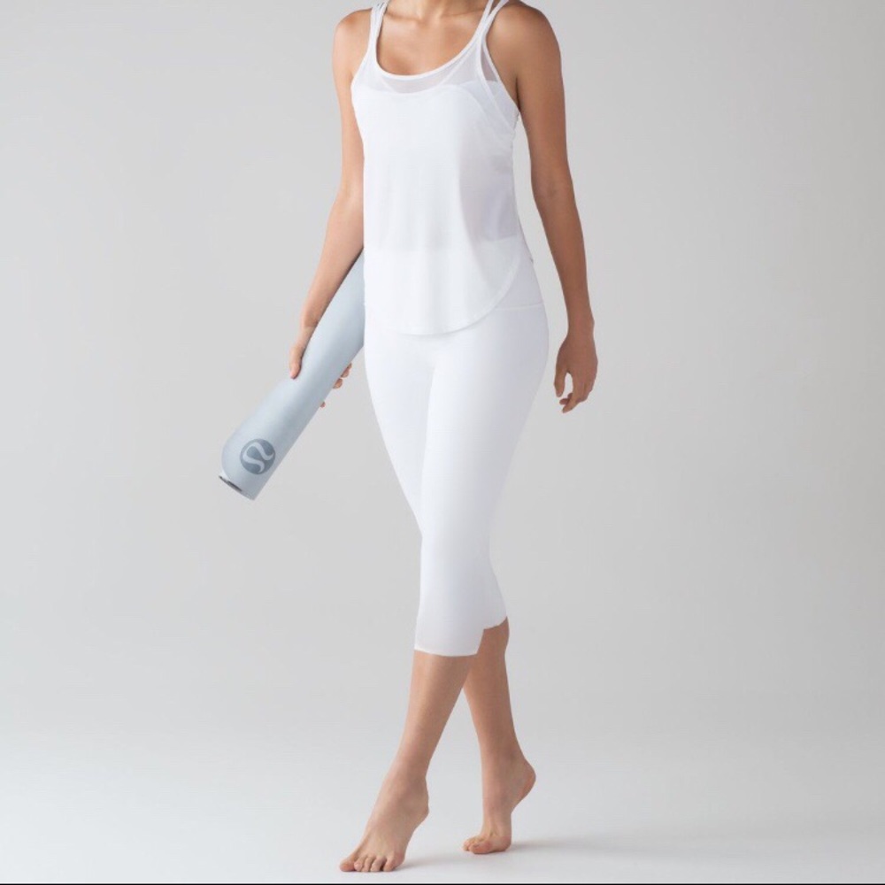 Lululemon White Cropped Yoga Pants Legging